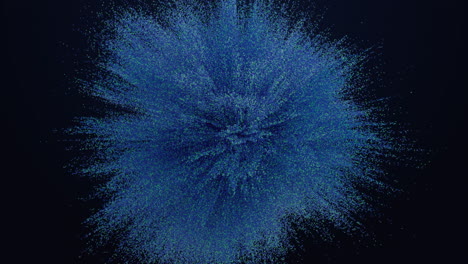 Blue-powder-ball-explosion-in-slow-motion